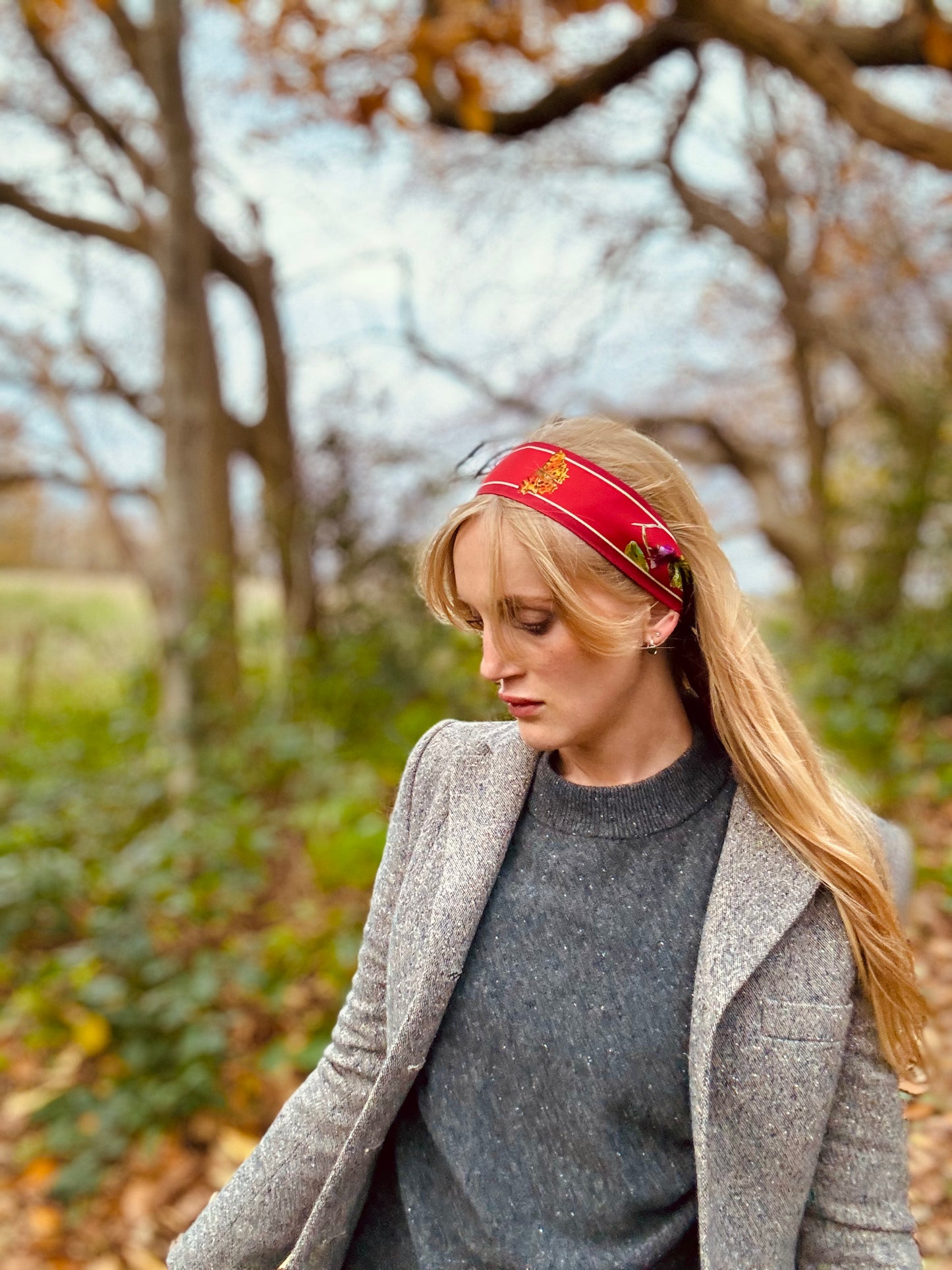 Burgundy Butterfly Hair Ribbon