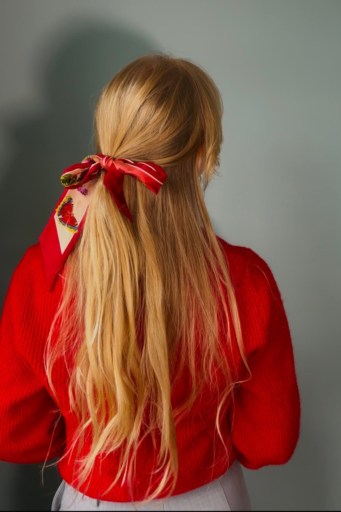 Burgundy Butterfly Hair Ribbon