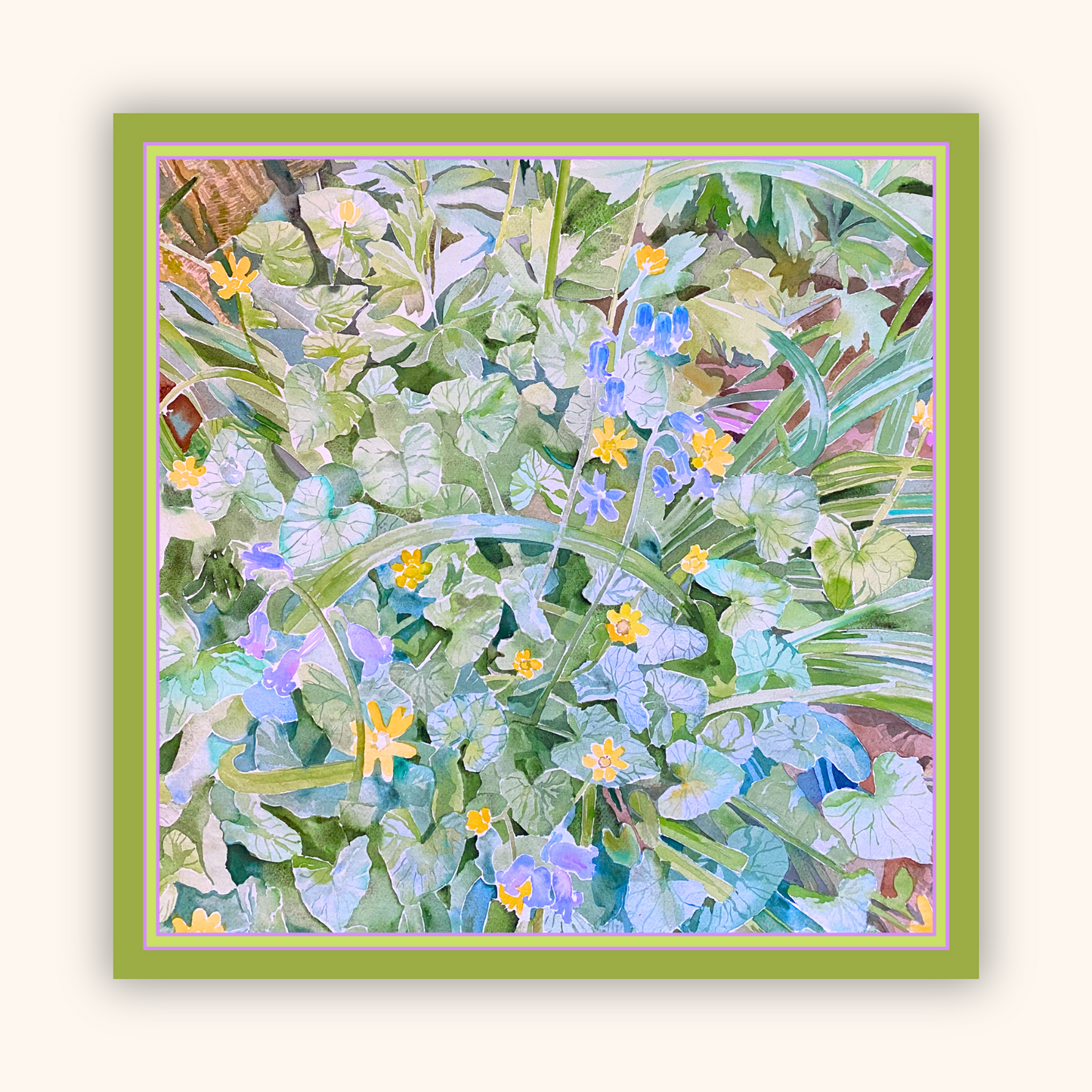 Large Silk Scarf in Garden of Eden