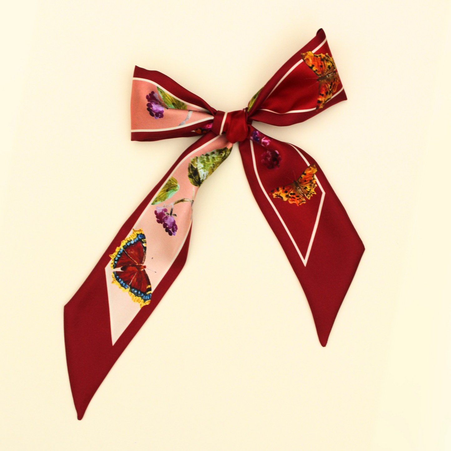 Burgundy Butterfly Hair Ribbon